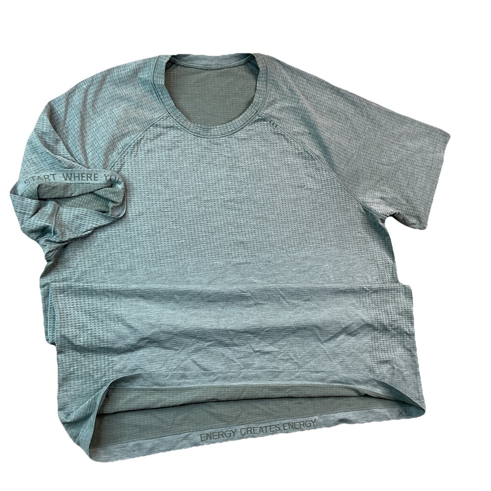 Lululemon Metal Vent Tech T-Shirt Athletic Energy Creates Energy Green Men Sz XL
